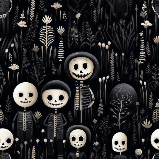 Halloween Skeleton Pattern 3 Quilting Cotton Fabric