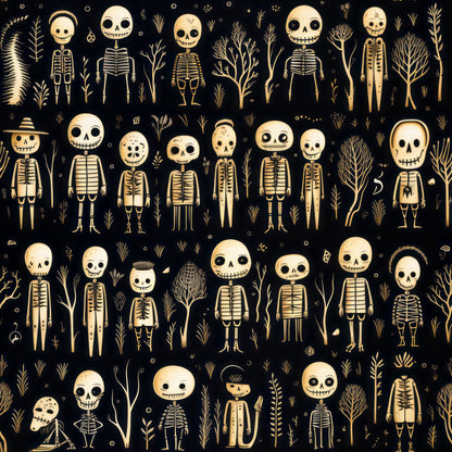 Halloween Skeleton Pattern 4 Quilting Cotton Fabric