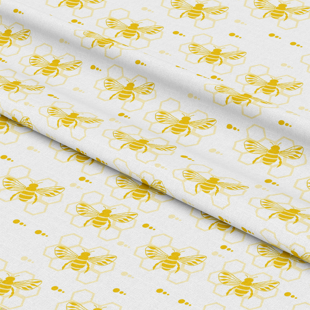 Handdrawn Bees Pattern 12 Quilting Cotton Fabric