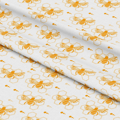 Handdrawn Bees Pattern 13 Quilting Cotton Fabric