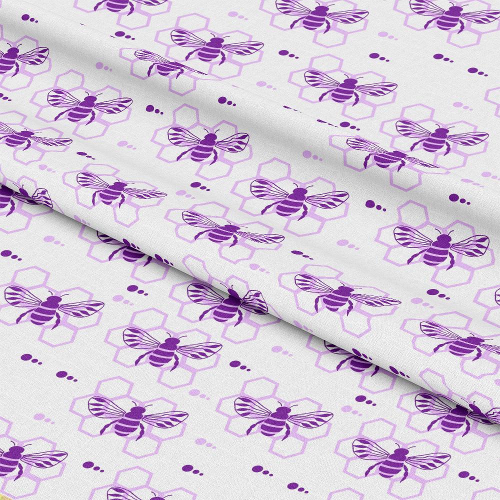 Handdrawn Bees Pattern 5 Quilting Cotton Fabric