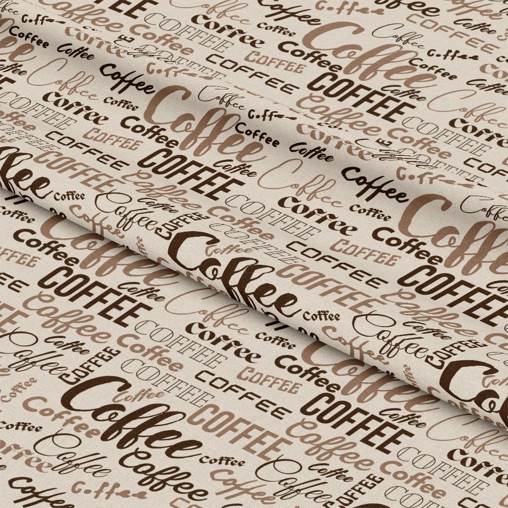 Handdrawn Coffee Brown Pattern 5 Quilting Cotton Fabric