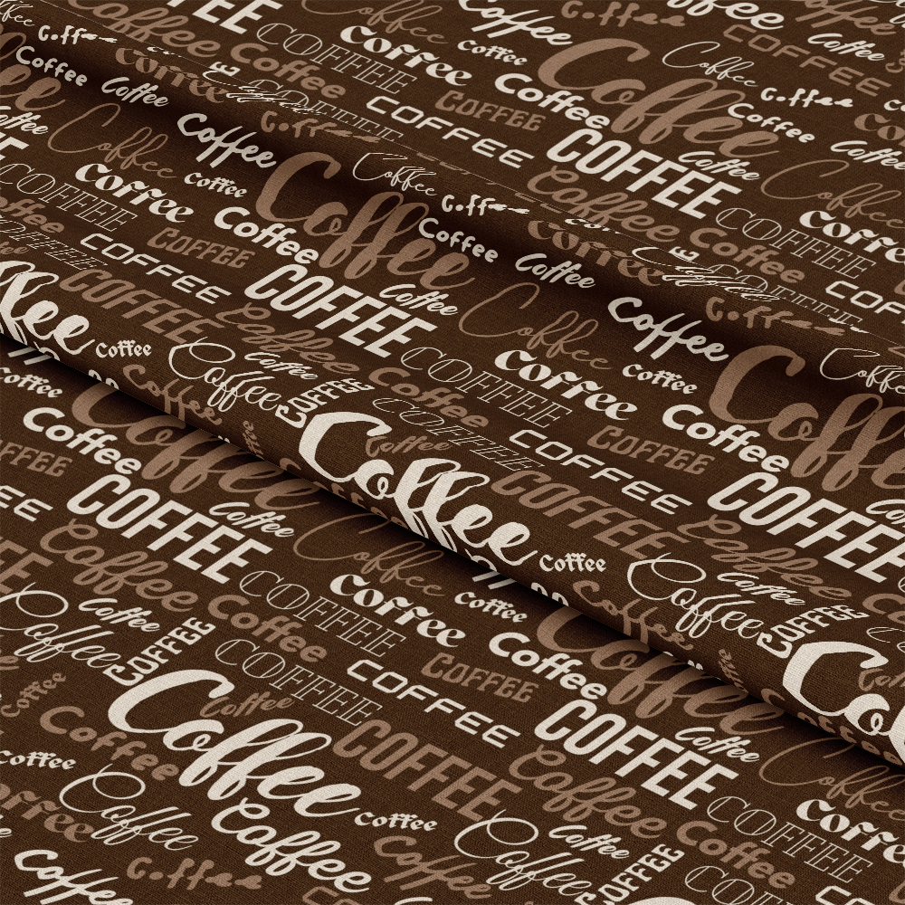 Handdrawn Coffee Brown Pattern 7 Quilting Cotton Fabric