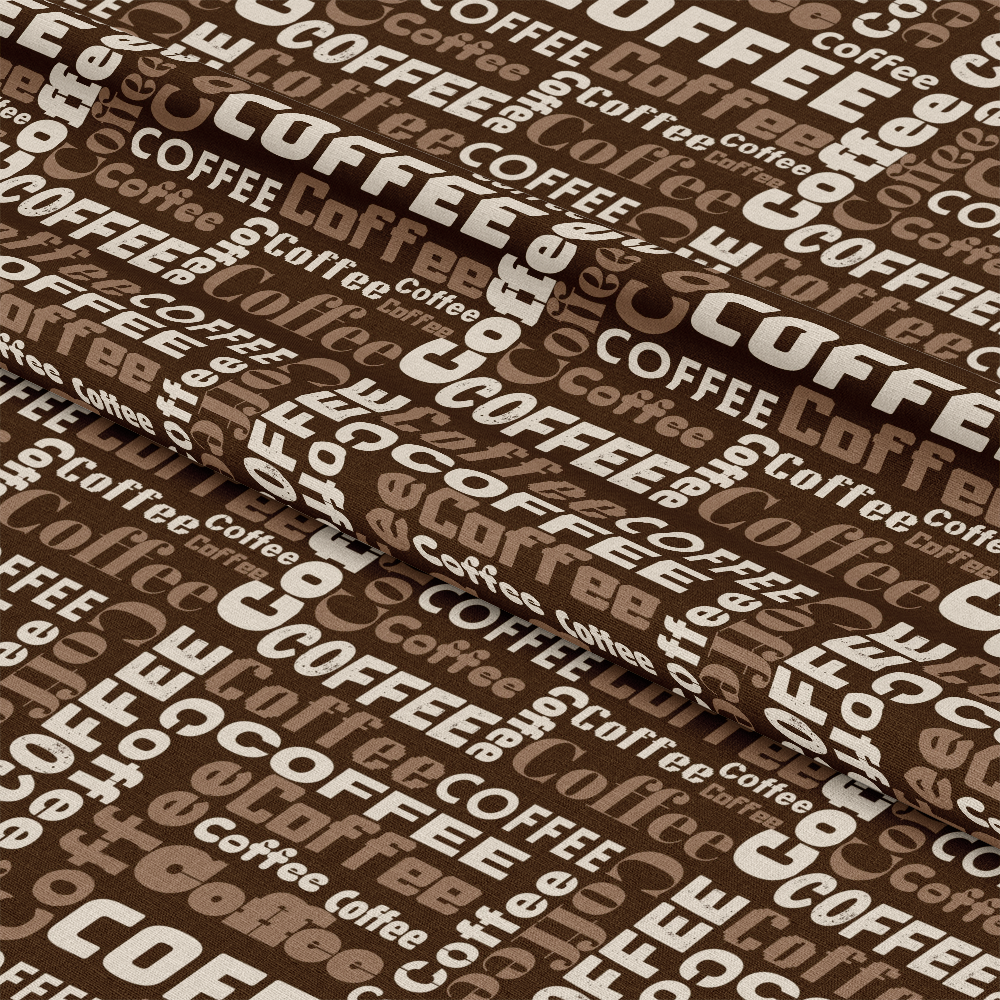 Handdrawn Coffee Brown Pattern 8 Quilting Cotton Fabric