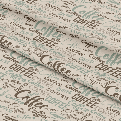 Handdrawn Coffee Pattern 10 Quilting Cotton Fabric