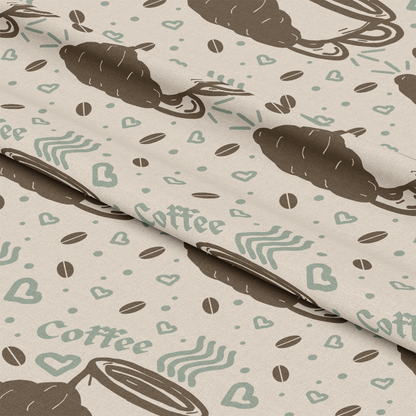 Handdrawn Coffee Pattern 12 Quilting Cotton Fabric