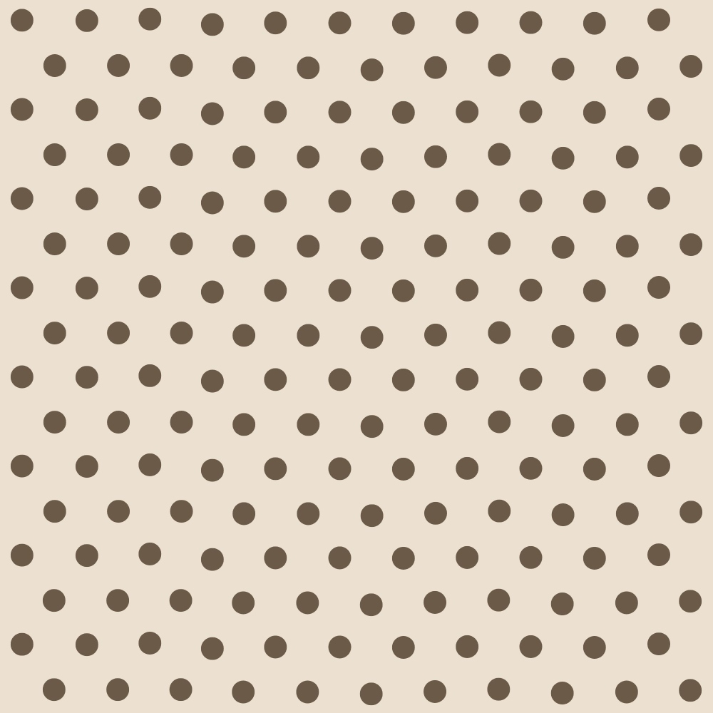 Brown polka dots evenly spaced on a beige background.