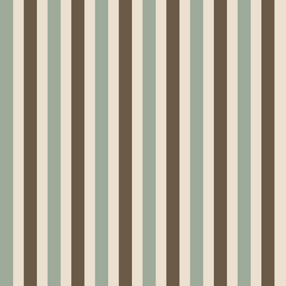 Vertical stripes in alternating colors: beige, brown, and green.