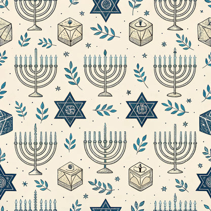 Hanukkah Pattern 13 Quilting Cotton Fabric