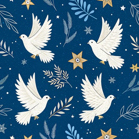 Hanukkah Pattern 3 Quilting Cotton Fabric