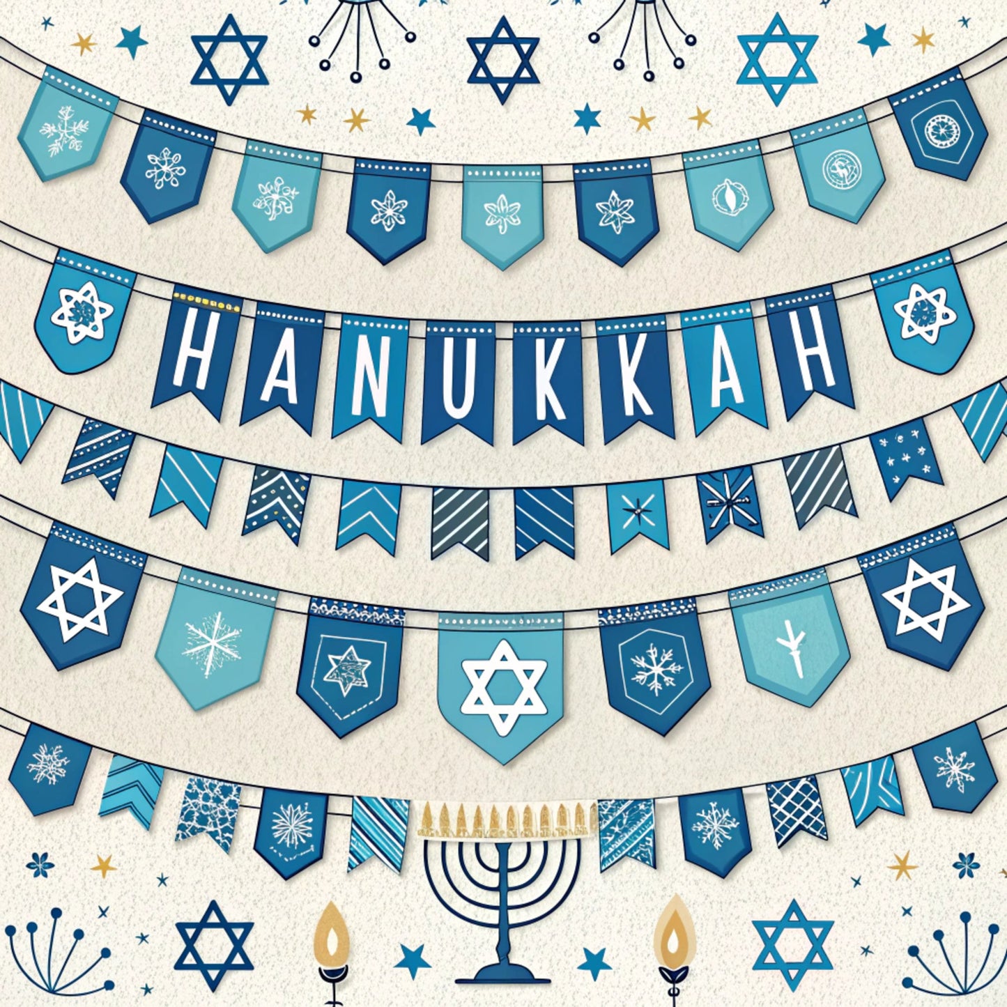 Hanukkah Pattern 9 Quilting Cotton Fabric