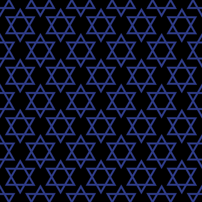 Pattern of blue six-pointed stars on a black background.