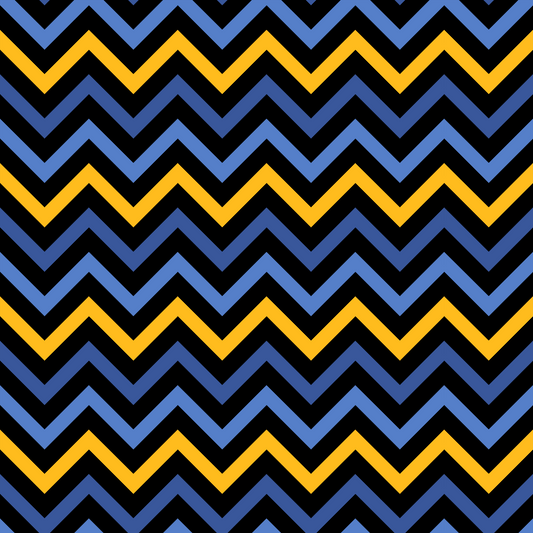 A zigzag pattern featuring alternating blue, yellow, and black lines.