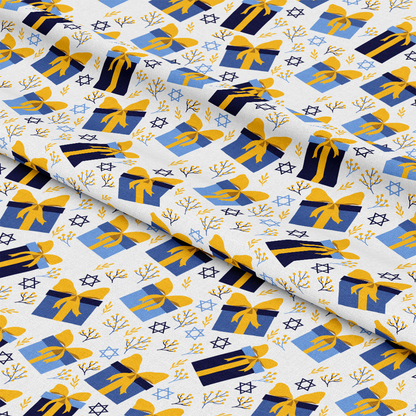 Happy Festival of Lights Pattern 16 White Quilting Cotton Fabric