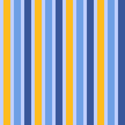 Vertical stripes in alternating colors: light blue, dark blue, and yellow, form a repeating pattern across the image.