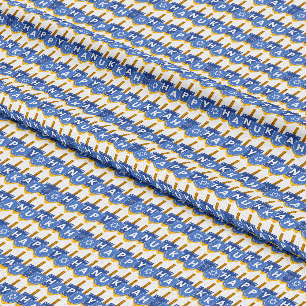 Happy Festival of Lights Pattern 8 White Quilting Cotton Fabric