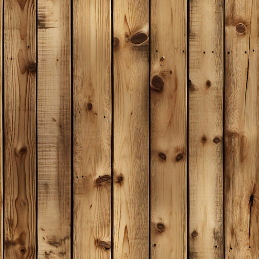 Close-up of a wooden fence made of vertical planks, displaying a natural wood texture with knots and grain patterns.