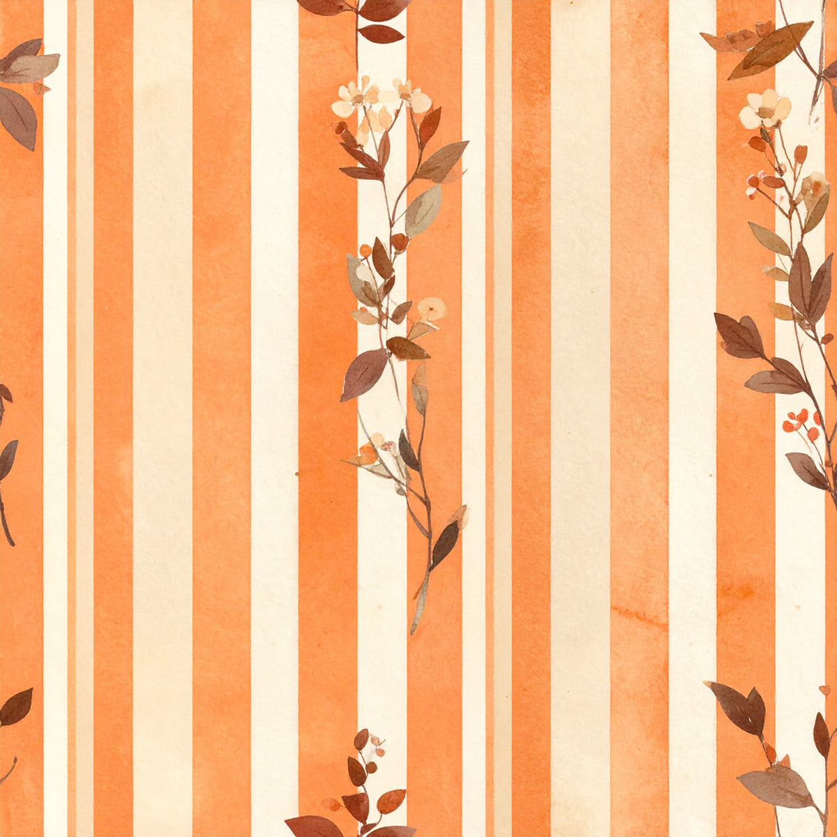 Harvest Pumpkin And Florals Pattern 14 Quilting Cotton Fabric