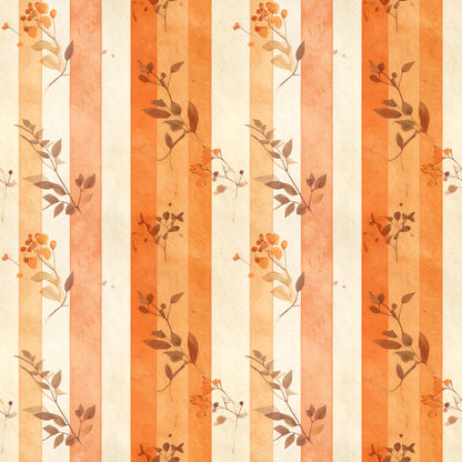 Harvest Pumpkin And Florals Pattern 15 Quilting Cotton Fabric