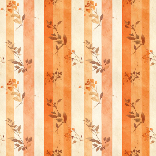 Harvest Pumpkin And Florals Pattern 15 Quilting Cotton Fabric