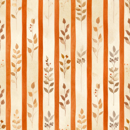 Harvest Pumpkin And Florals Pattern 16 Quilting Cotton Fabric