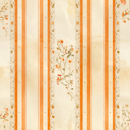 Harvest Pumpkin And Florals Pattern 18 Quilting Cotton Fabric