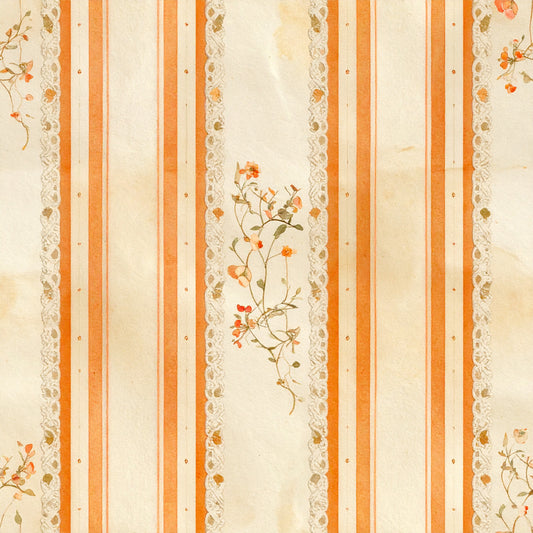 Harvest Pumpkin And Florals Pattern 18 Quilting Cotton Fabric