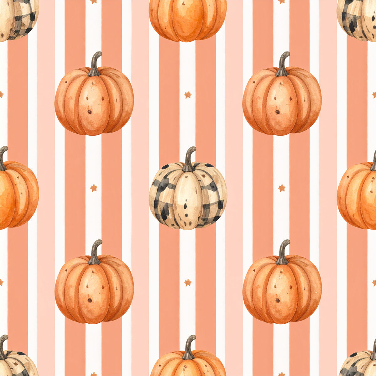 Harvest Pumpkin And Florals Pattern 19 Quilting Cotton Fabric