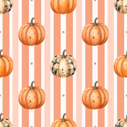 Harvest Pumpkin And Florals Pattern 19 Quilting Cotton Fabric