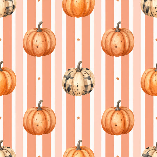 Harvest Pumpkin And Florals Pattern 19 Quilting Cotton Fabric