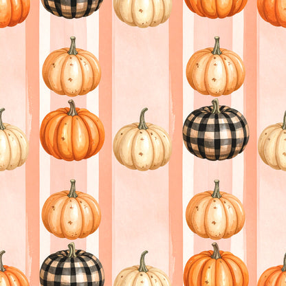 Harvest Pumpkin And Florals Pattern 21 Quilting Cotton Fabric
