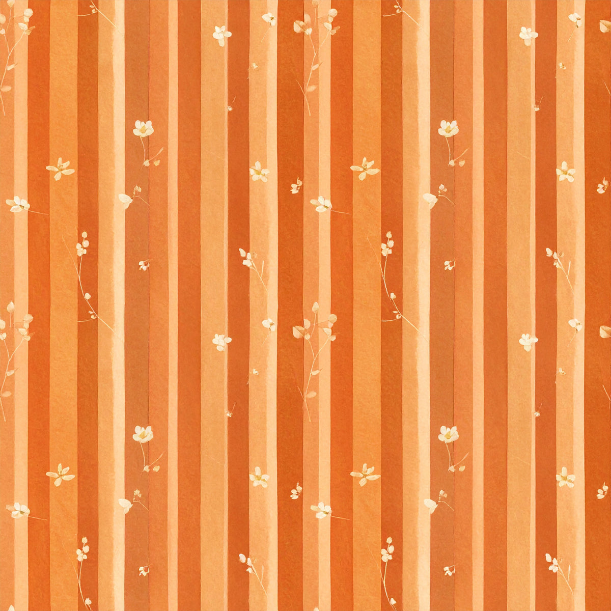 Harvest Pumpkin And Florals Pattern 23 Quilting Cotton Fabric