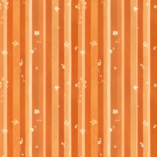 Harvest Pumpkin And Florals Pattern 23 Quilting Cotton Fabric