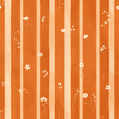 Harvest Pumpkin And Florals Pattern 25 Quilting Cotton Fabric
