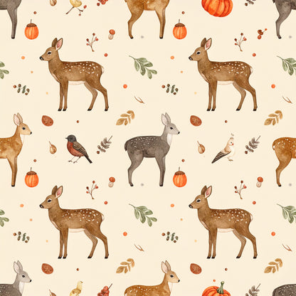Harvest Pumpkin And Florals Pattern 26 Quilting Cotton Fabric