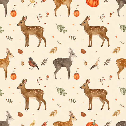 Harvest Pumpkin And Florals Pattern 26 Quilting Cotton Fabric