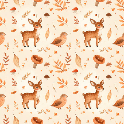 Harvest Pumpkin And Florals Pattern 29 Quilting Cotton Fabric