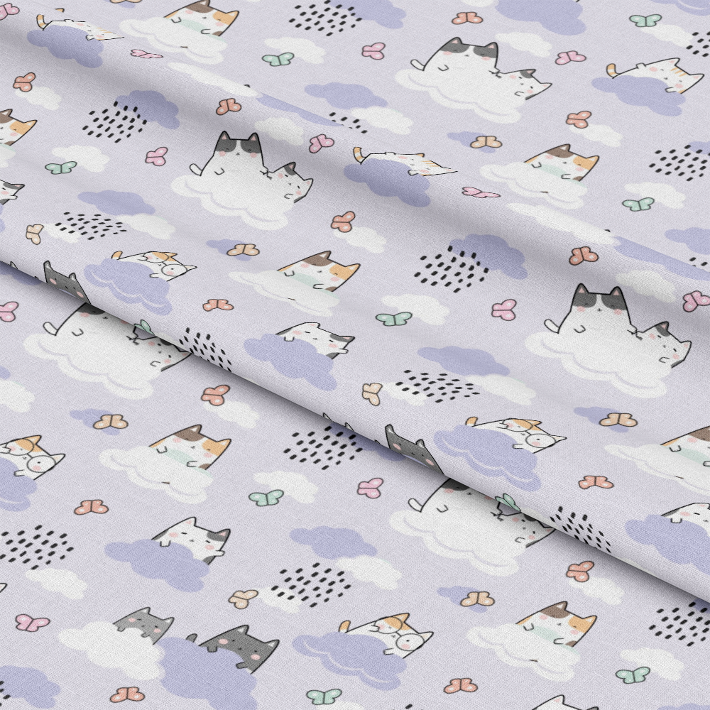 Hello Spring Cats Pattern 4 Quilting Cotton Fabric
