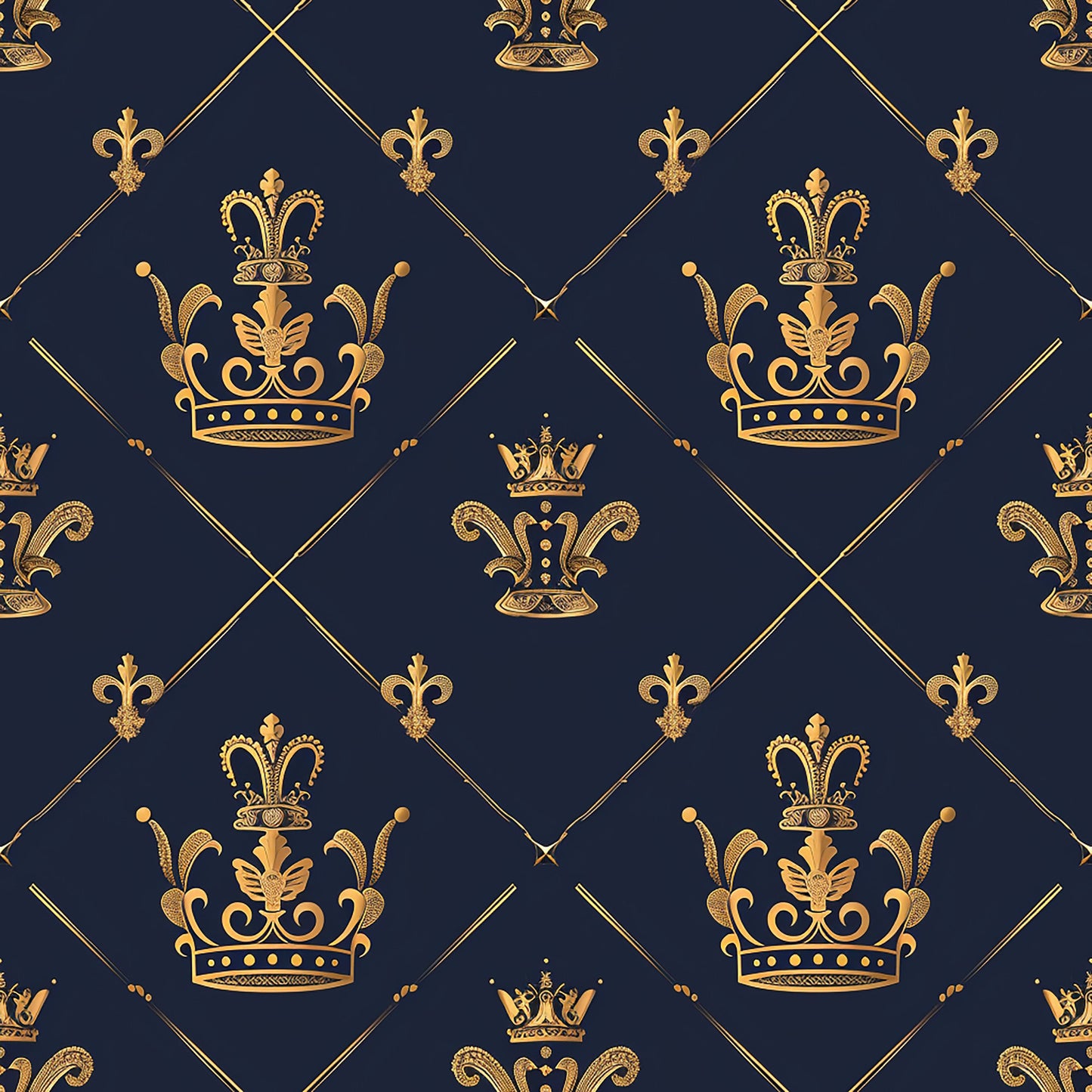 Henrys Crowns Pattern 10 Quilting Cotton Fabric