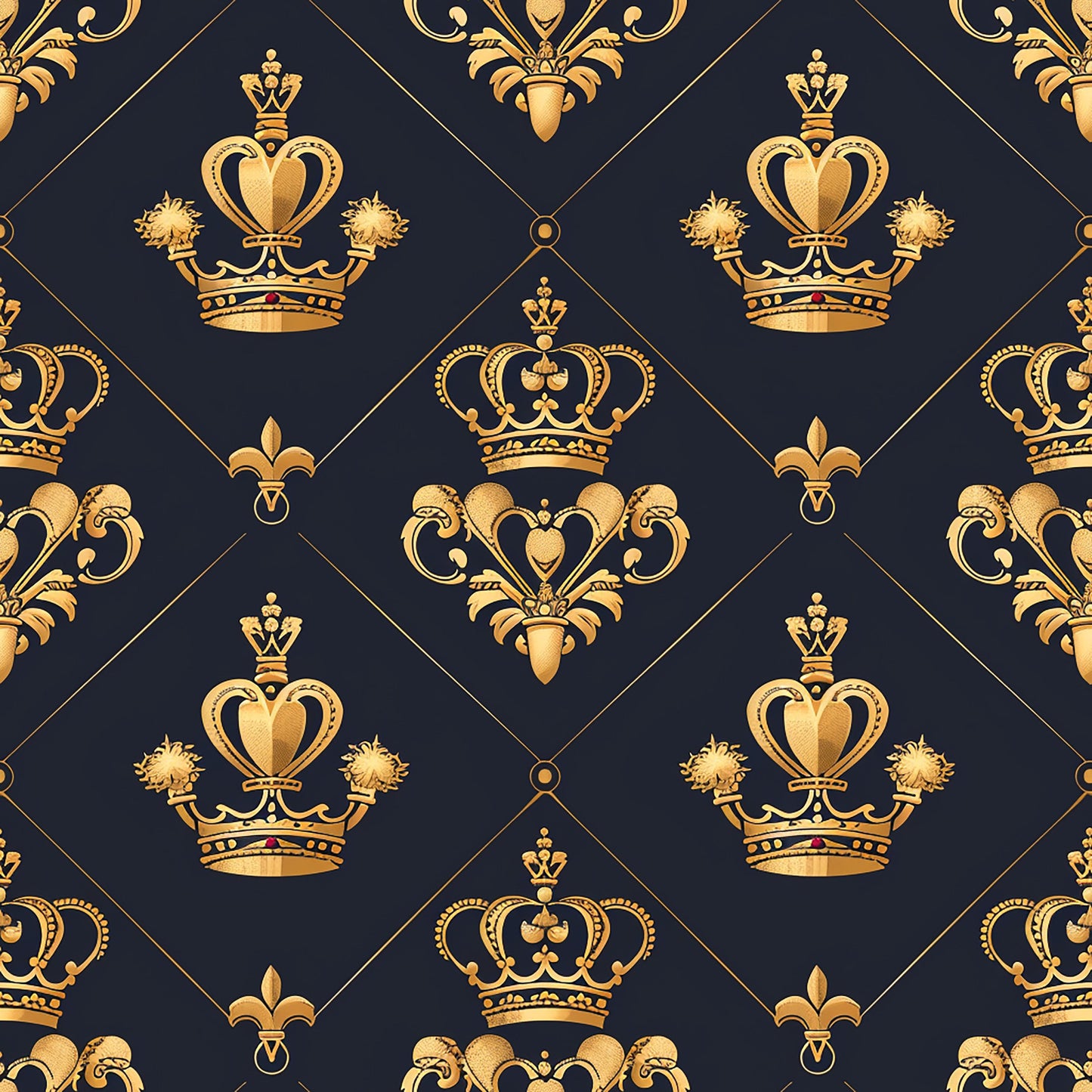 Henrys Crowns Pattern 1 Quilting Cotton Fabric