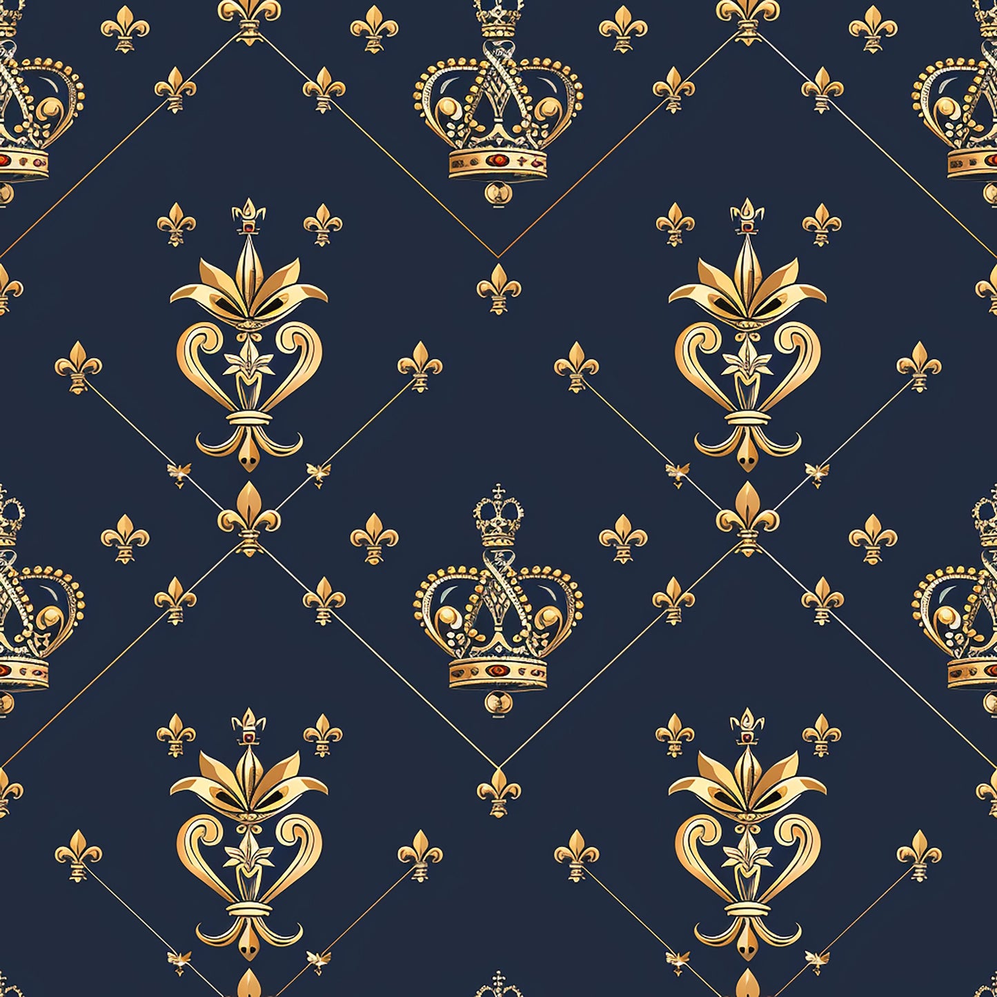 Henrys Crowns Pattern 4 Quilting Cotton Fabric