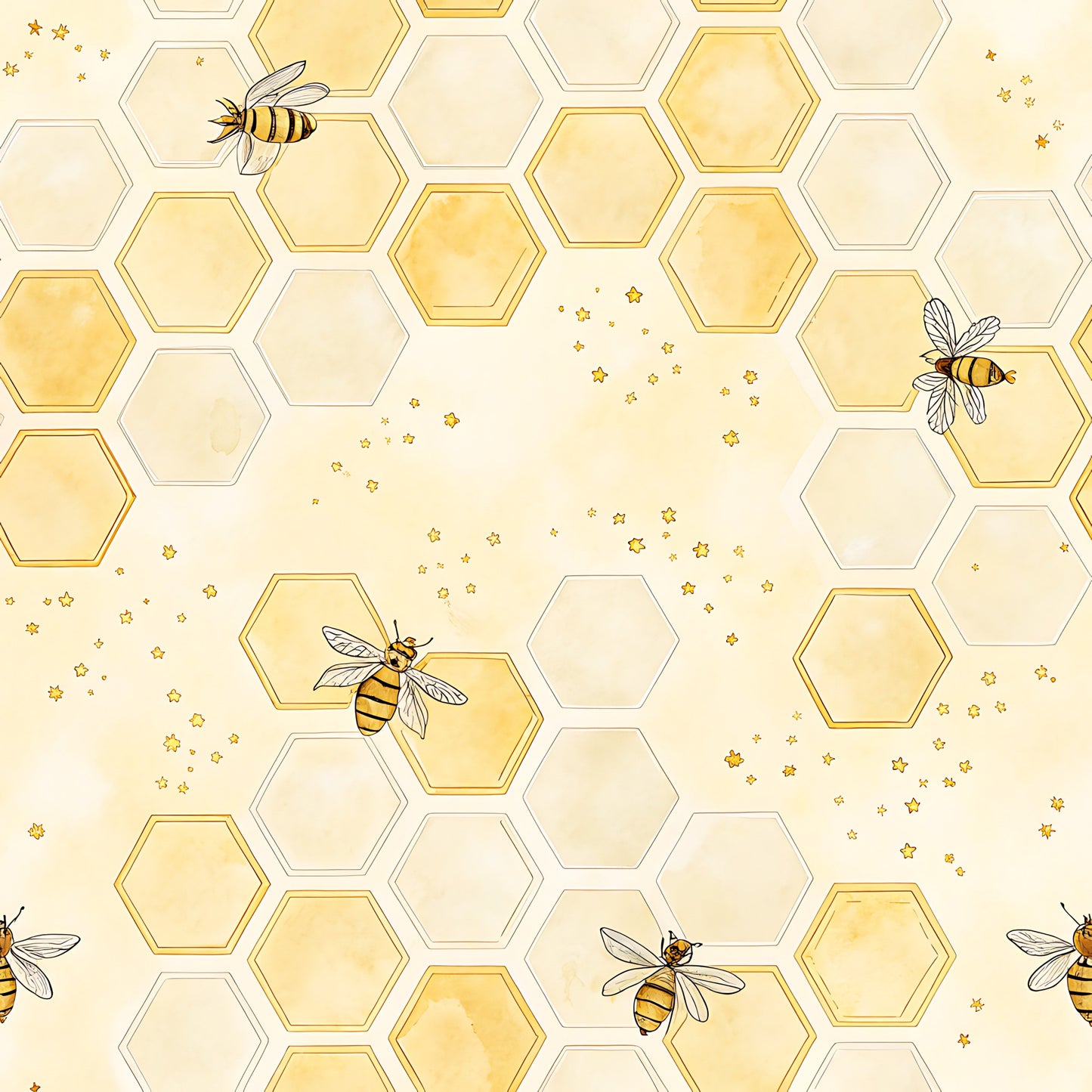 Honey Bee Pattern 10 Quilting Cotton Fabric