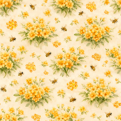 Honey Bee Pattern 15 Quilting Cotton Fabric