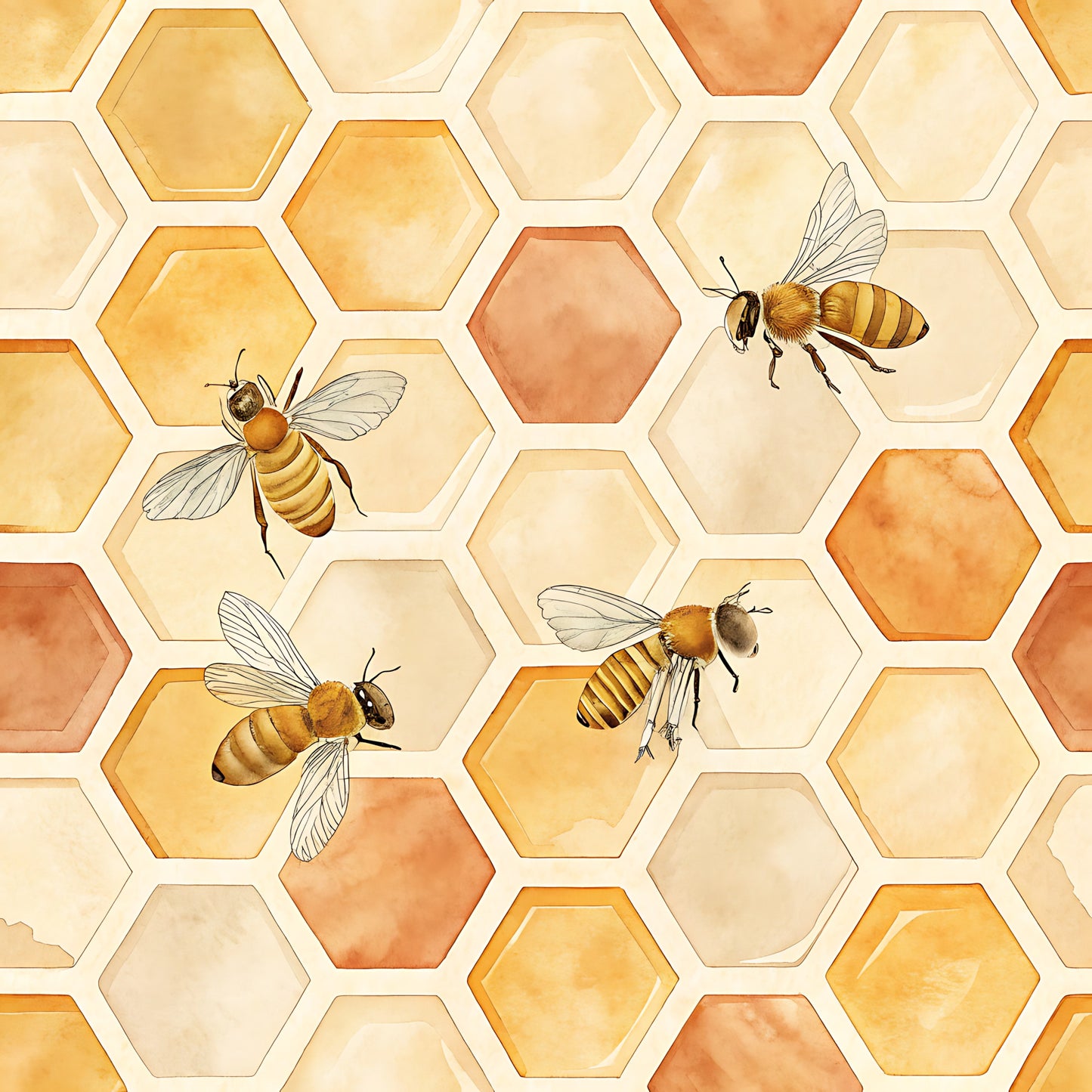 Honey Bee Pattern 2 Quilting Cotton Fabric