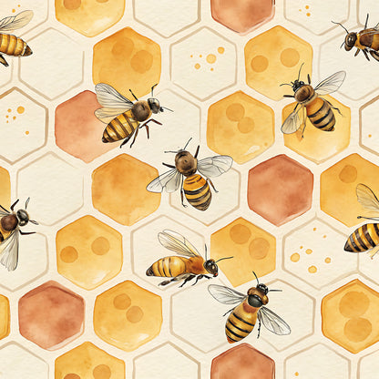 Honey Bee Pattern 4 Quilting Cotton Fabric