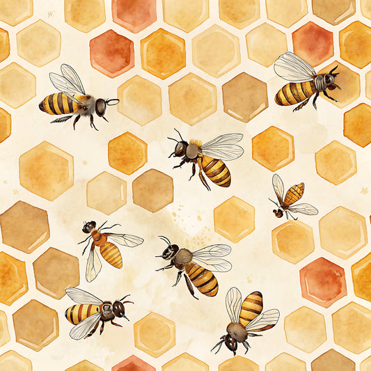Honey Bee Pattern 5 Quilting Cotton Fabric