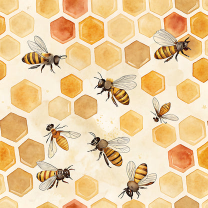 Honey Bee Pattern 5 Quilting Cotton Fabric