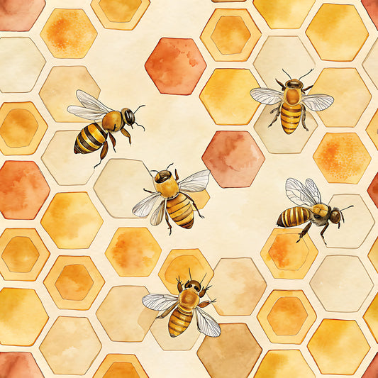Honey Bee Pattern 6 Quilting Cotton Fabric