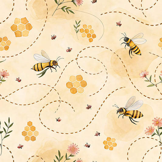Honey Bee Pattern 8 Quilting Cotton Fabric