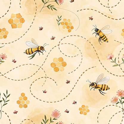 Honey Bee Pattern 8 Quilting Cotton Fabric